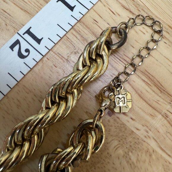 Monet Gold-Tone Chunky Rope Chain Necklace With Adjustable Clasp - Picture 7 of 12